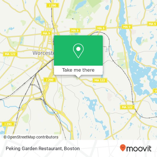 Mapa de Peking Garden Restaurant, 456 Grafton St Worcester, MA 01604