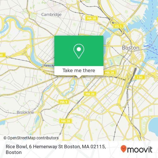 Mapa de Rice Bowl, 6 Hemenway St Boston, MA 02115