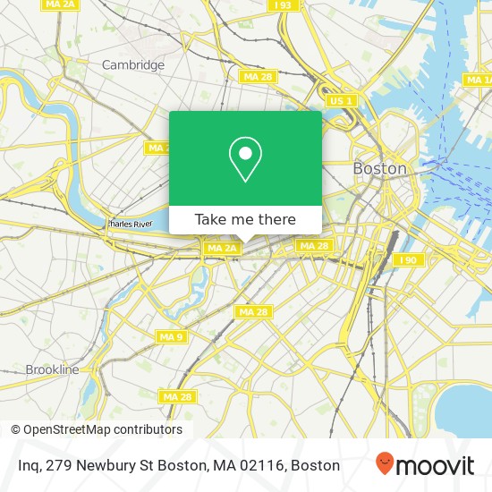 Mapa de Inq, 279 Newbury St Boston, MA 02116