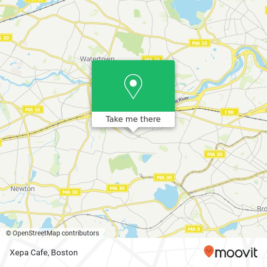 Mapa de Xepa Cafe, 657 Washington St Brighton, MA 02135