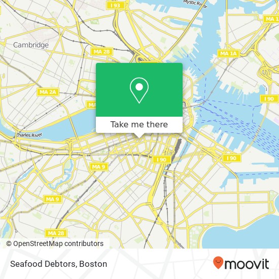 Mapa de Seafood Debtors, 20 Park Plz Boston, MA 02116