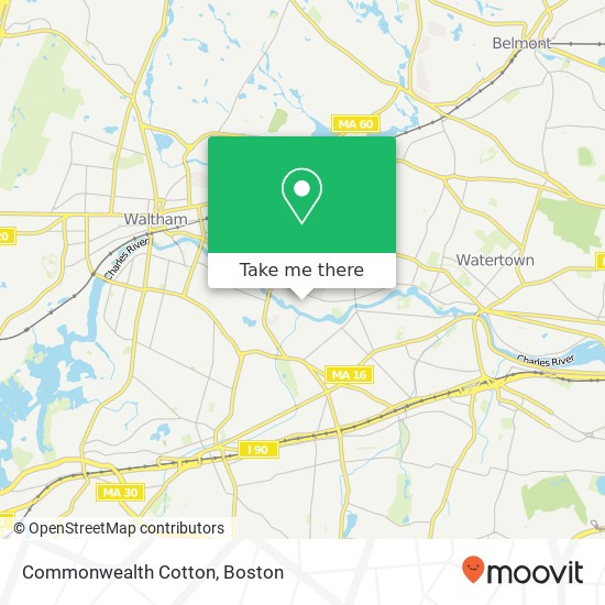 Mapa de Commonwealth Cotton, 610 Pleasant St Watertown, MA 02472