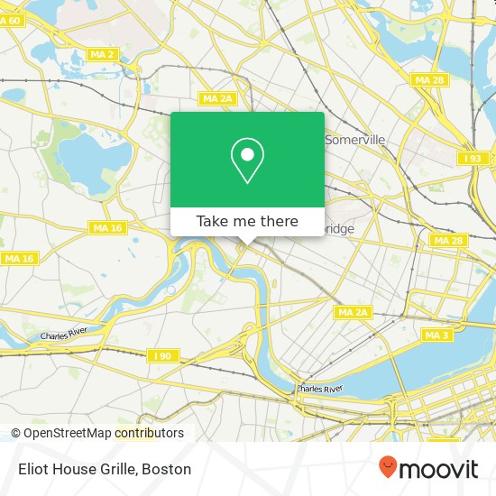 Mapa de Eliot House Grille, Mt Auburn St Cambridge, MA 02138