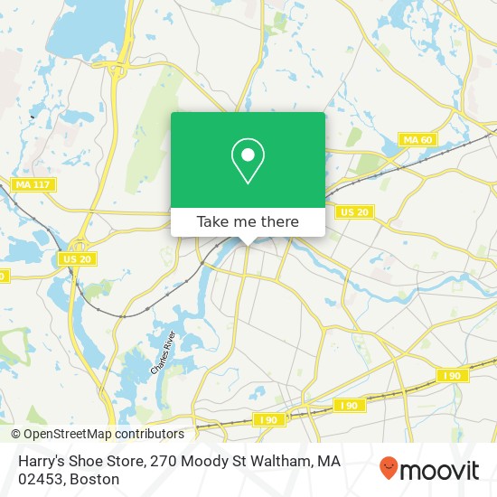 Harry's Shoe Store, 270 Moody St Waltham, MA 02453 map