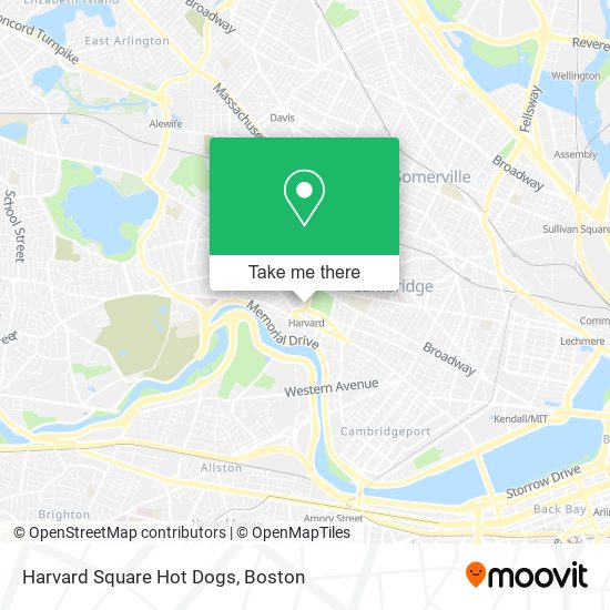 Harvard Square Hot Dogs map