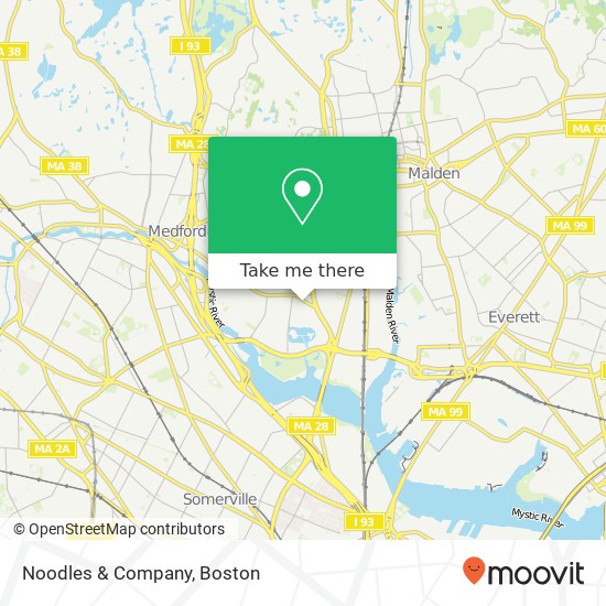 Mapa de Noodles & Company, 491 Riverside Ave Medford, MA 02155