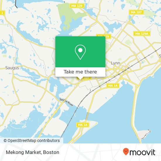 Mapa de Mekong Market, 863 Western Ave Lynn, MA 01905