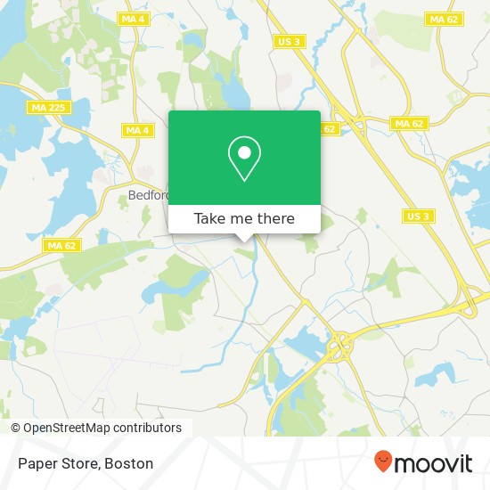 Mapa de Paper Store, 291 Great Rd Bedford, MA 01730