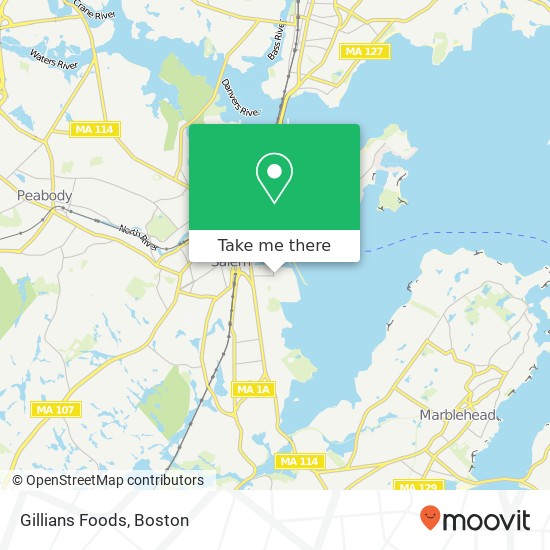 Mapa de Gillians Foods, 45 Congress St Salem, MA 01970