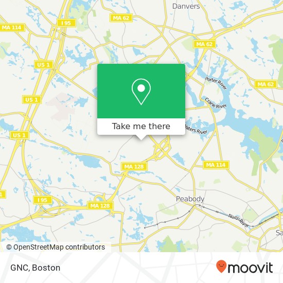 Mapa de GNC, 210 Andover St Peabody, MA 01960