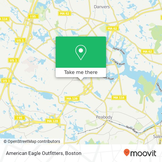 Mapa de American Eagle Outfitters, 210 Andover St Peabody, MA 01960