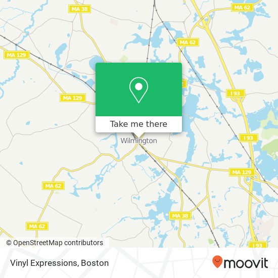 Mapa de Vinyl Expressions, 424 Main St Wilmington, MA 01887