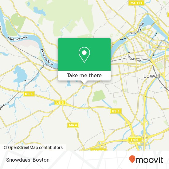 Mapa de Snowdaes, 1075 Westford St Lowell, MA 01851