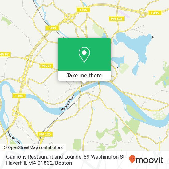 Gannons Restaurant and Lounge, 59 Washington St Haverhill, MA 01832 map