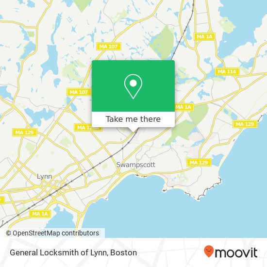 General Locksmith of Lynn map