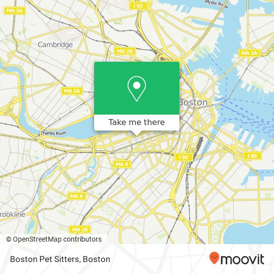 Boston Pet Sitters map