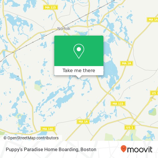 Mapa de Puppy's Paradise Home Boarding