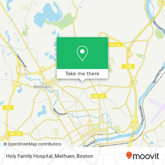 Mapa de Holy Family Hospital, Methuen