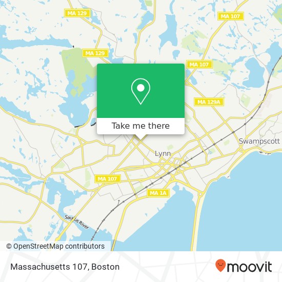 Massachusetts 107 map