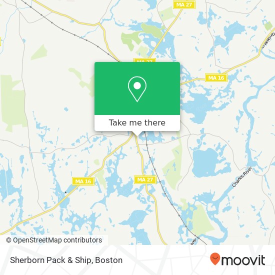 Sherborn Pack & Ship map