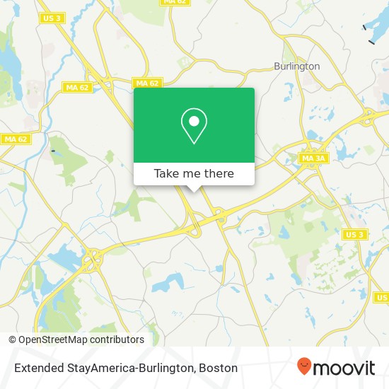 Extended StayAmerica-Burlington map