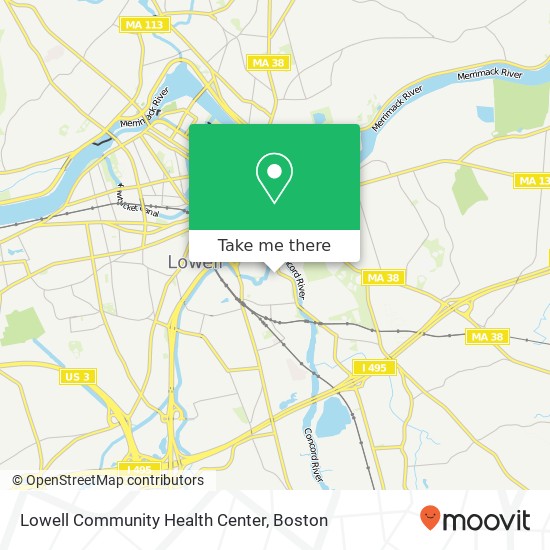 Lowell Community Health Center map