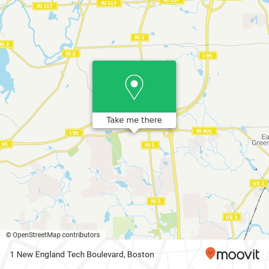 Mapa de 1 New England Tech Boulevard