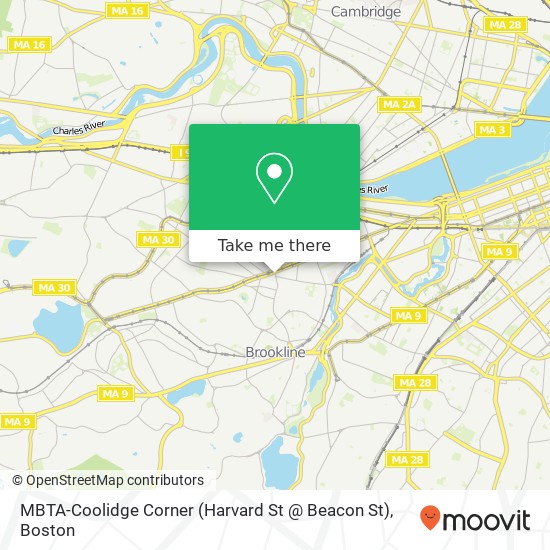Mapa de MBTA-Coolidge Corner (Harvard St @ Beacon St)
