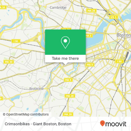 Mapa de Crimsonbikes - Giant Boston