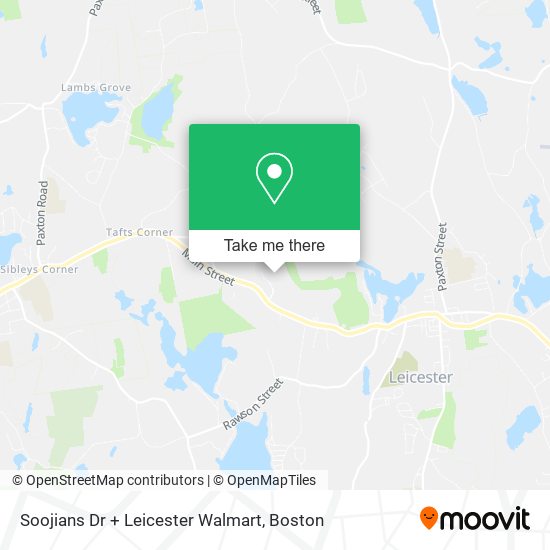 Soojians Dr + Leicester Walmart map