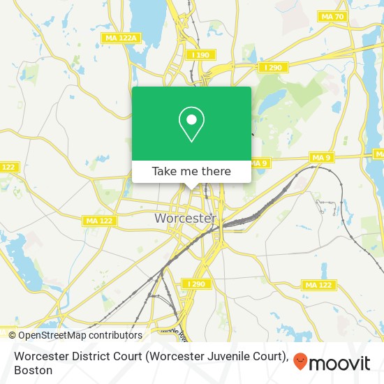 Mapa de Worcester District Court (Worcester Juvenile Court)