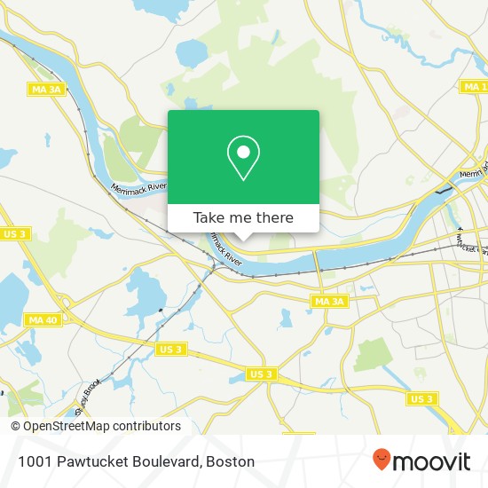 Mapa de 1001 Pawtucket Boulevard