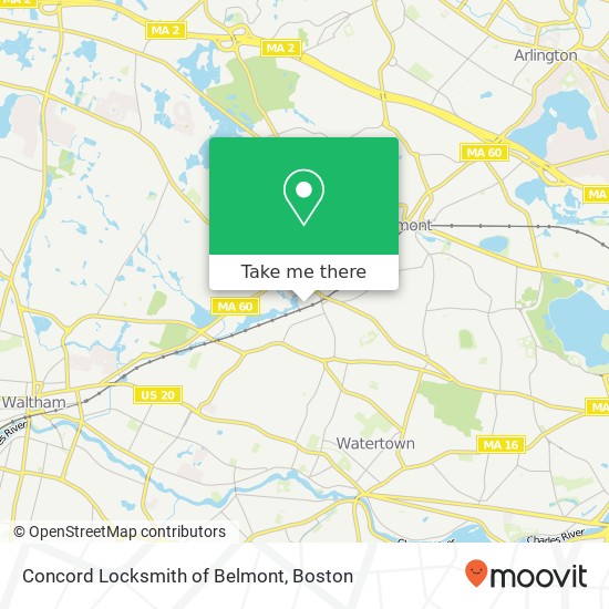 Mapa de Concord Locksmith of Belmont