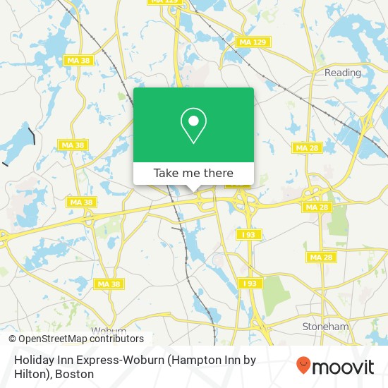 Mapa de Holiday Inn Express-Woburn (Hampton Inn by Hilton)