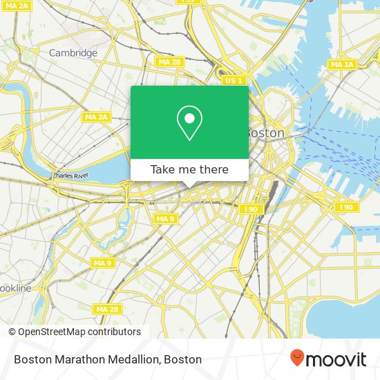 Boston Marathon Medallion map