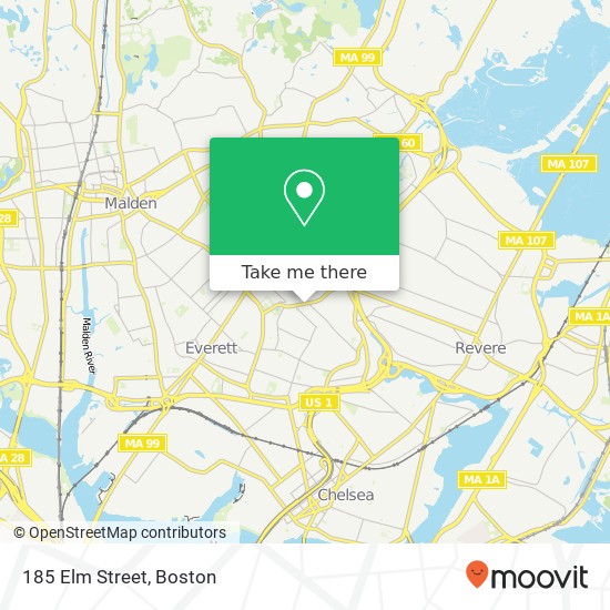 Mapa de 185 Elm Street