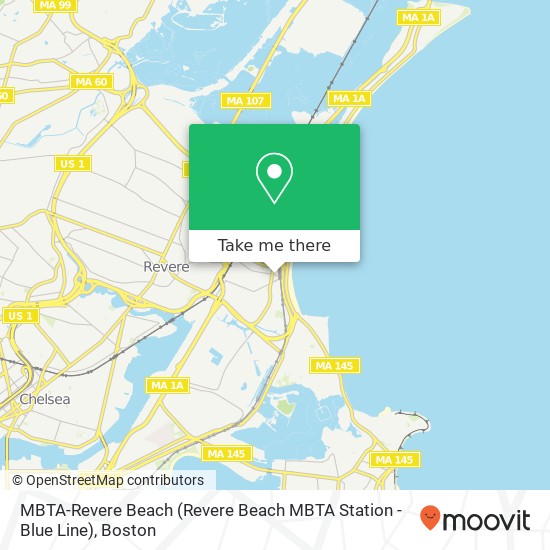 Mapa de MBTA-Revere Beach (Revere Beach MBTA Station - Blue Line)