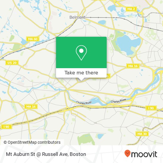 Mt Auburn St @ Russell Ave map