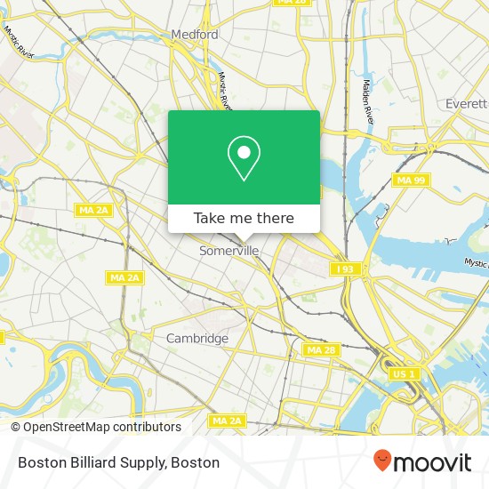 Mapa de Boston Billiard Supply