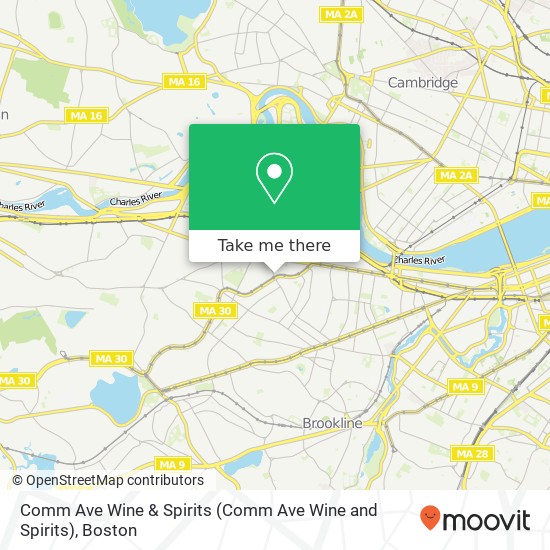 Comm Ave Wine & Spirits map