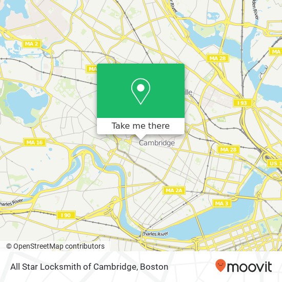 Mapa de All Star Locksmith of Cambridge