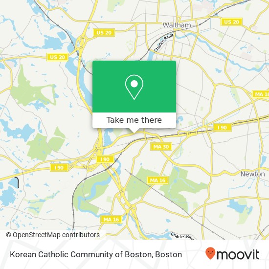 Mapa de Korean Catholic Community of Boston