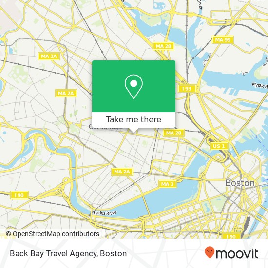 Mapa de Back Bay Travel Agency