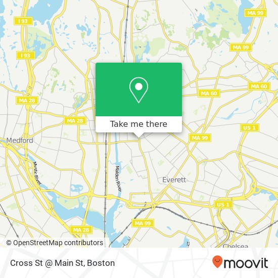 Cross St @ Main St map