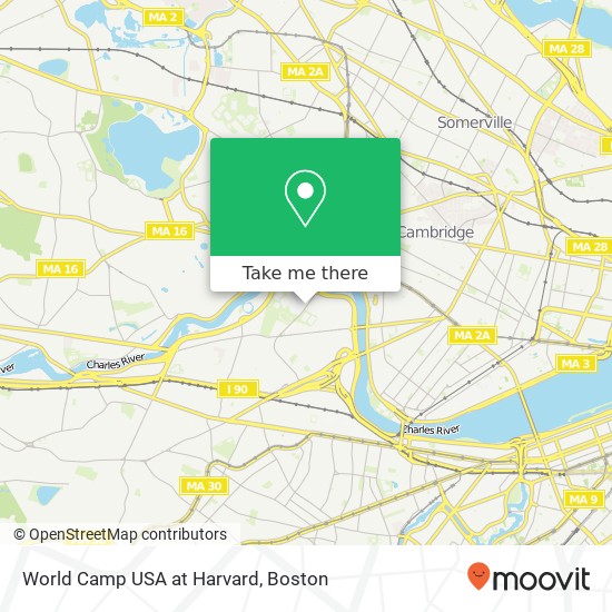 World Camp USA at Harvard map