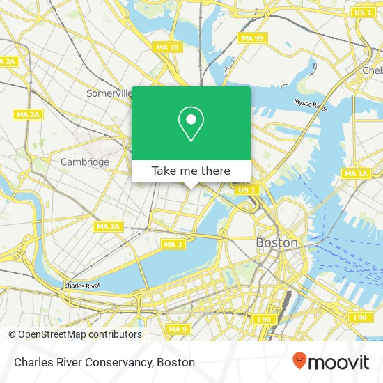 Mapa de Charles River Conservancy