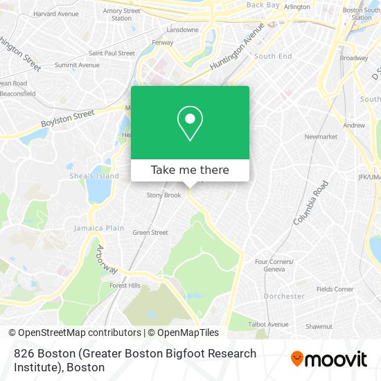 826 Boston (Greater Boston Bigfoot Research Institute) map