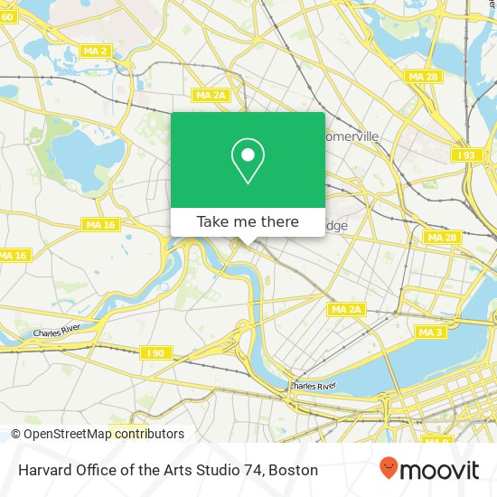 Harvard Office of the Arts Studio 74 map