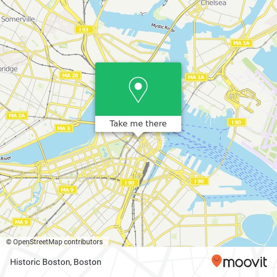 Historic Boston map