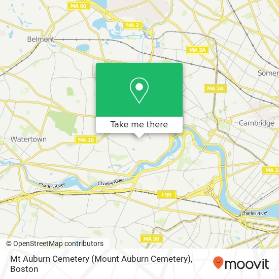 Mapa de Mt Auburn Cemetery (Mount Auburn Cemetery)